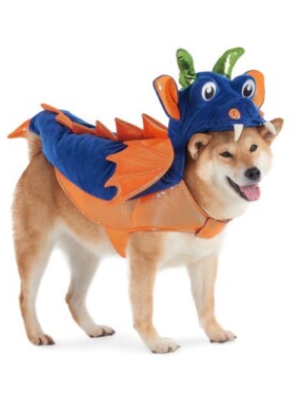 Spooky Night Blue Dragon Dog Halloween Costume Metallic Wings Like New XL